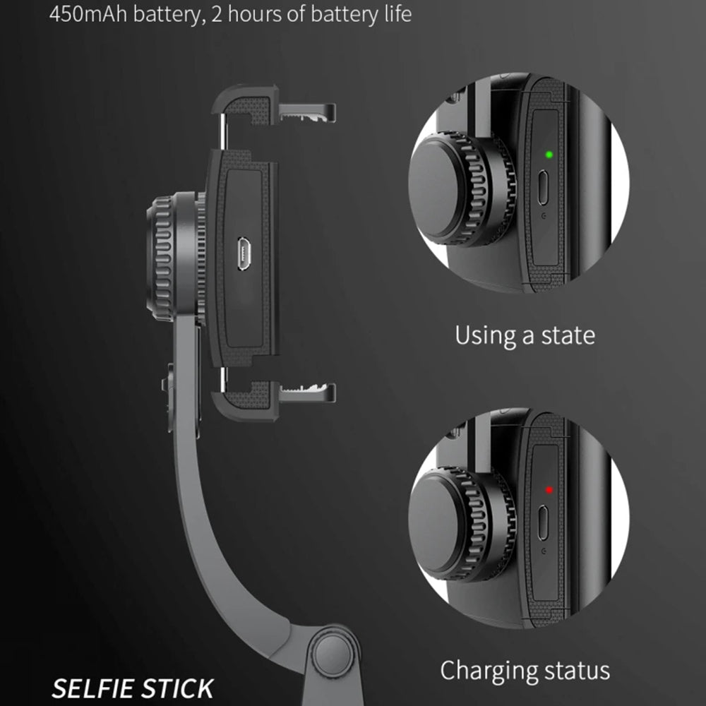 Techsuit - Selfie Stick (Q08) - Anti-Shake Tripod with Bluetooth Remote Control, 360 Rotation, Aluminium Alloy, 75cm - B