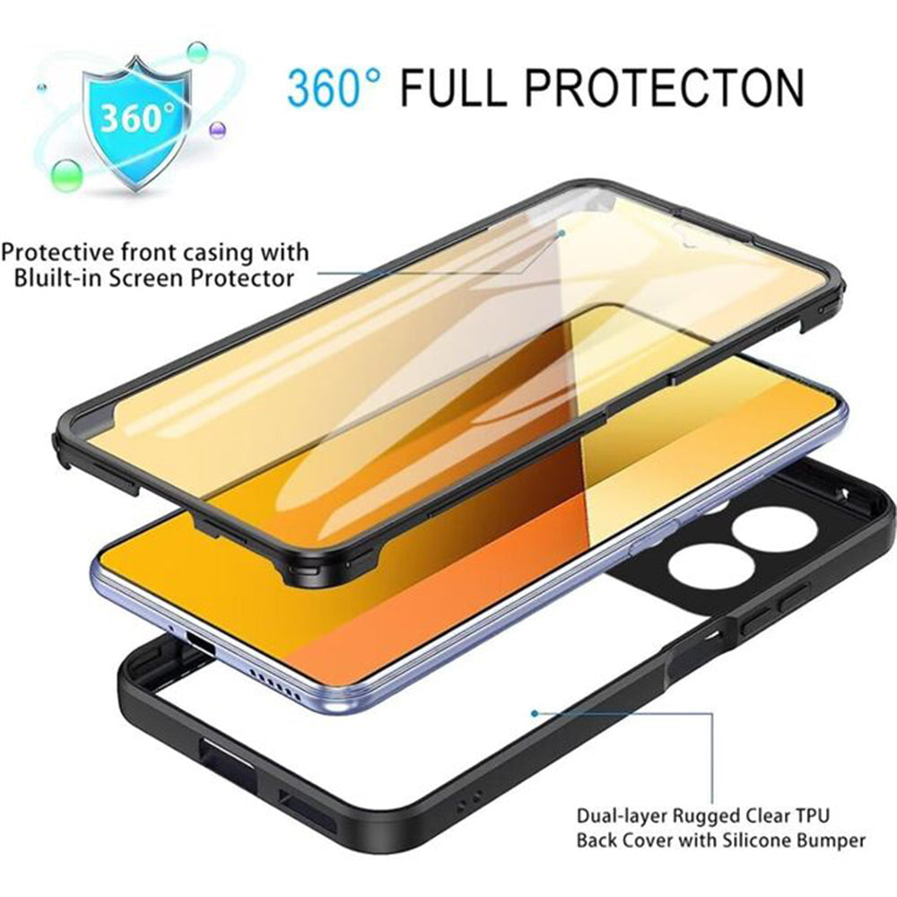 Techsuit - ColorVerse 360 Series + Screen Protector - Xiaomi Poco X6 Pro - Black