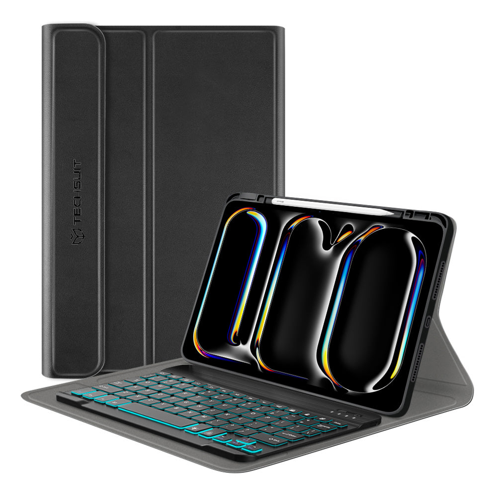 Techsuit - CozyTab Case (with Pencil Holder/RGB Wireless Magnetic Keyboard) - iPad Pro 11 (2024) / iPad Pro 11 (2025) - 