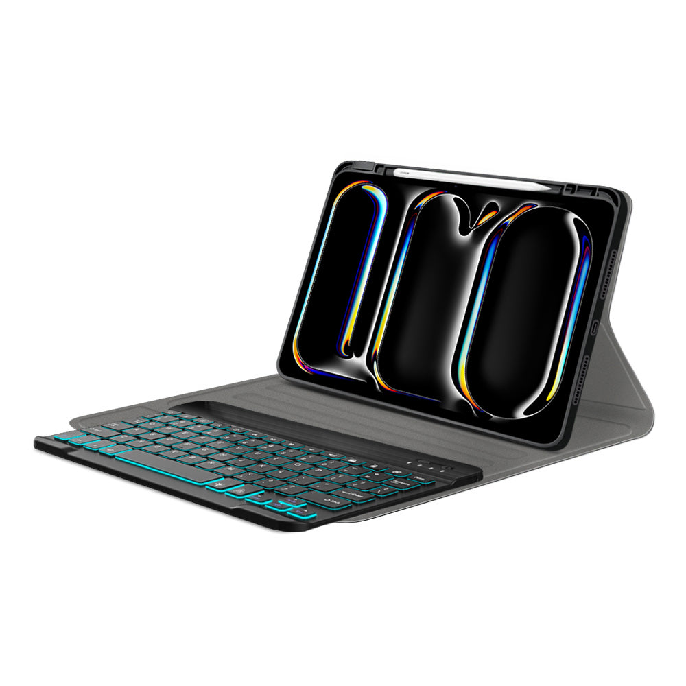 Techsuit - CozyTab Case (with Pencil Holder/RGB Wireless Magnetic Keyboard) - iPad Pro 11 (2024) / iPad Pro 11 (2025) - 