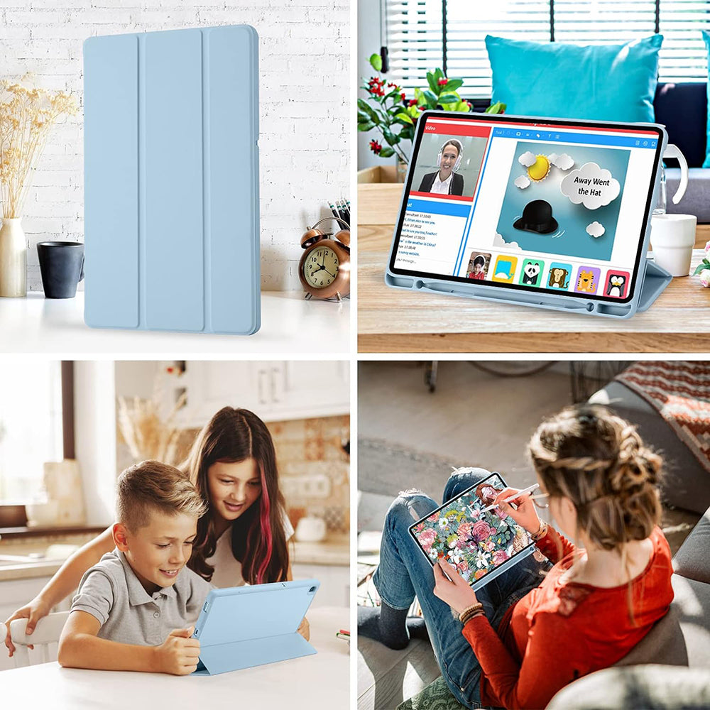 Techsuit - Flex Trifold (with Pencil Holder) - Samsung Galaxy Tab S6 Lite (2020/2022/2024) - Sky Blue