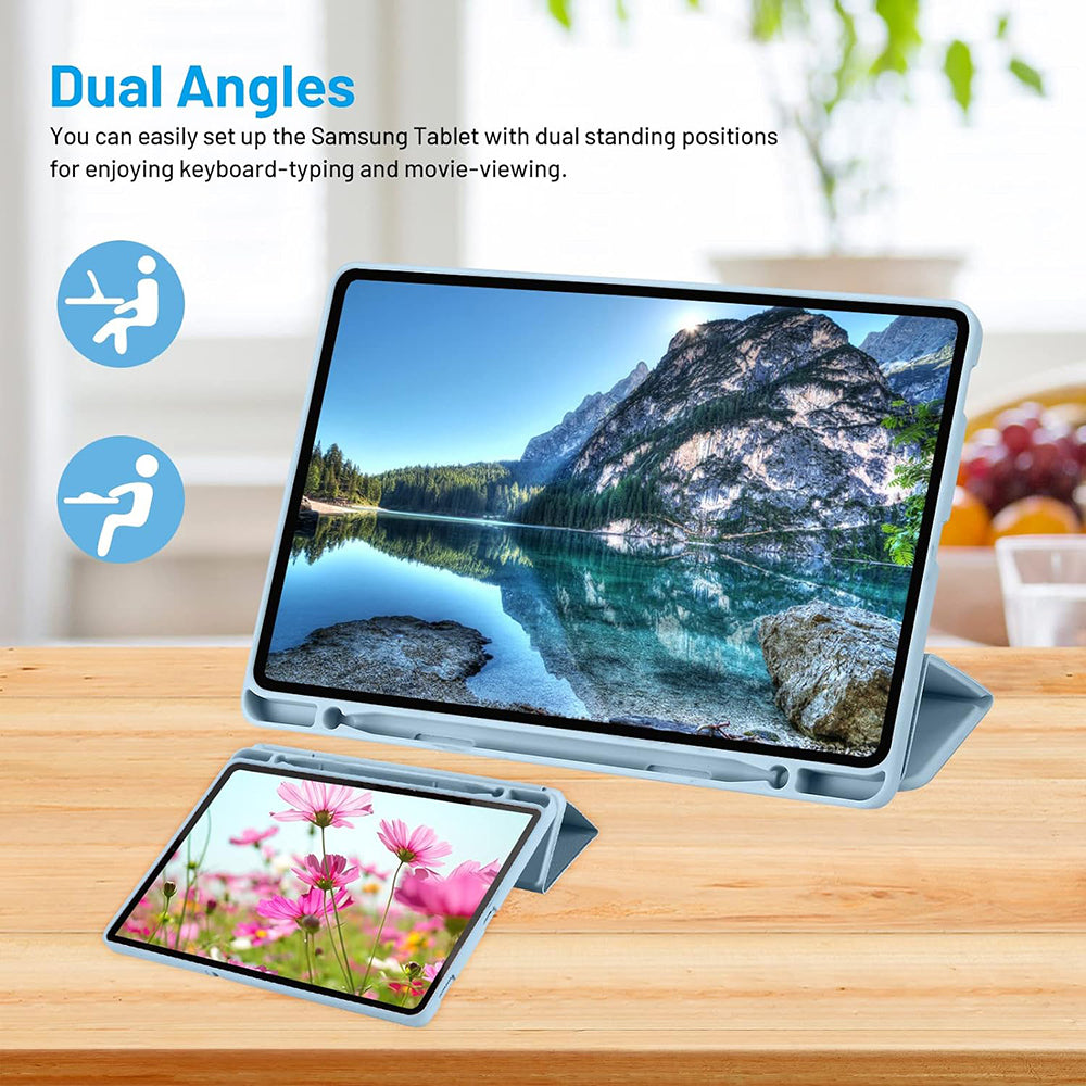 Techsuit - Flex Trifold (with Pencil Holder) - Samsung Galaxy Tab S6 Lite (2020/2022/2024) - Sky Blue