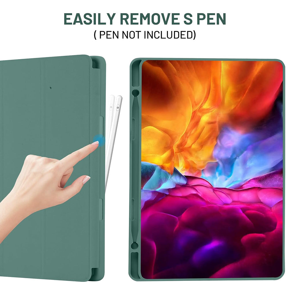 Techsuit - Flex Trifold (with Pencil Holder) - Samsung Galaxy Tab S6 Lite (2020/2022/2024) - Green