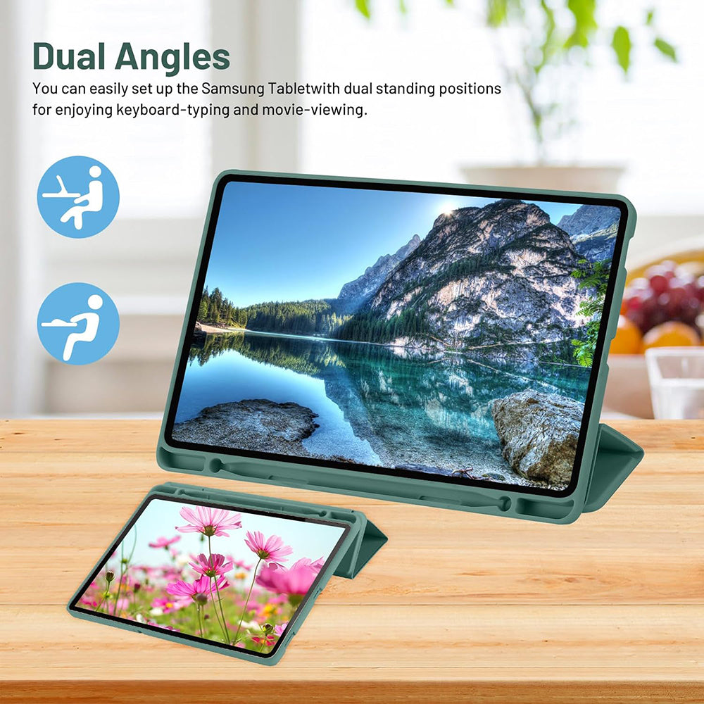 Techsuit - Flex Trifold (with Pencil Holder) - Samsung Galaxy Tab S6 Lite (2020/2022/2024) - Green