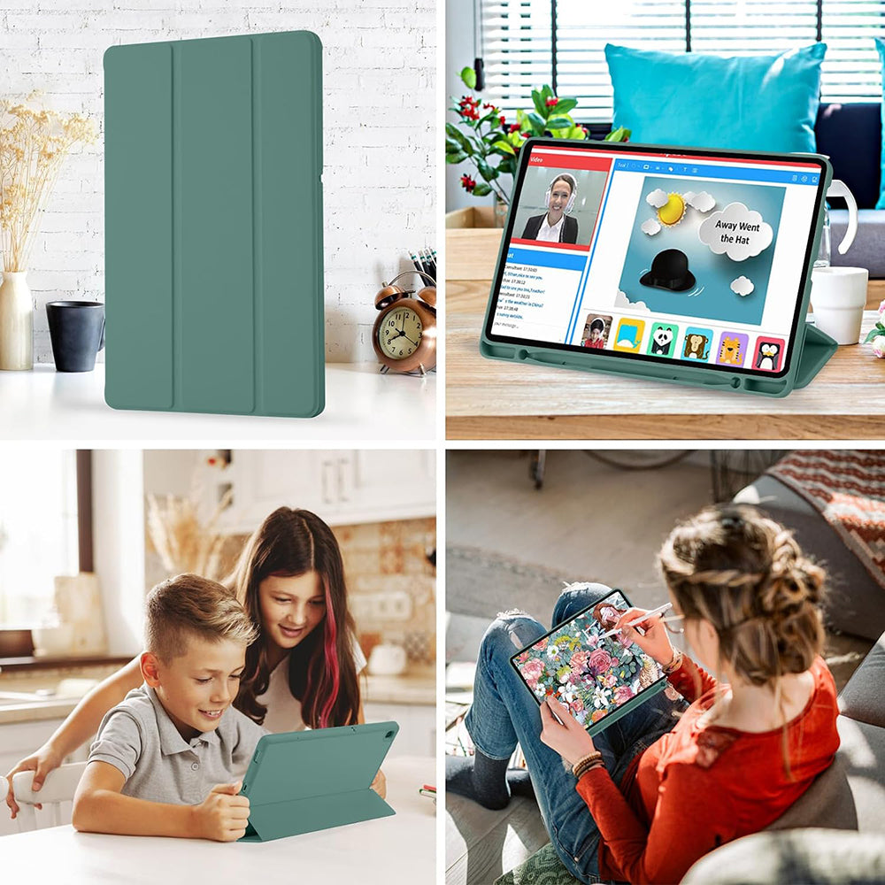 Techsuit - Flex Trifold (with Pencil Holder) - Samsung Galaxy Tab S6 Lite (2020/2022/2024) - Green