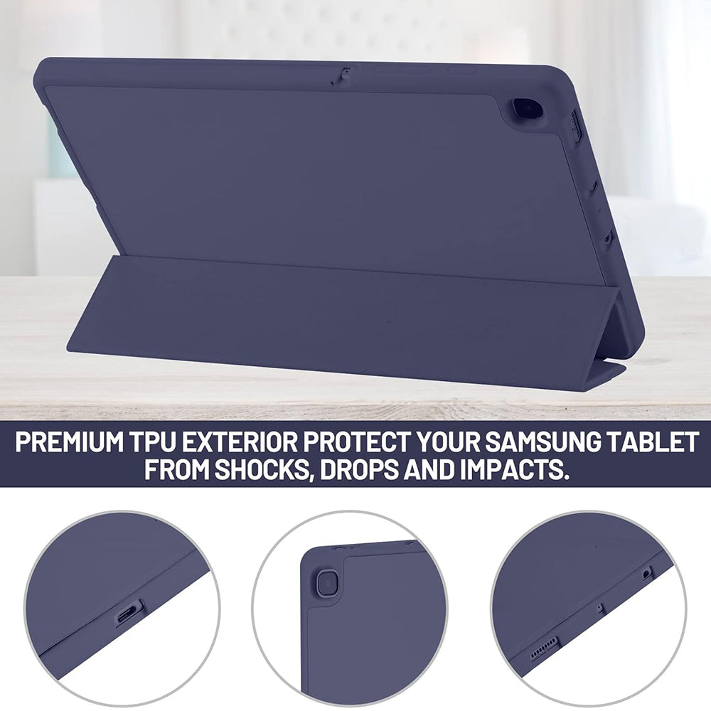 Techsuit - Flex Trifold (with Pencil Holder) - Samsung Galaxy Tab S6 Lite (2020/2022/2024) - Dark Blue