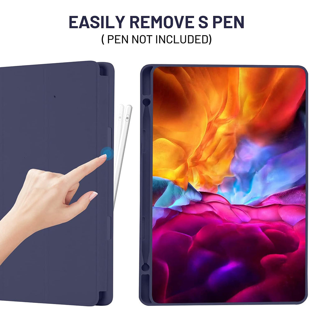 Techsuit - Flex Trifold (with Pencil Holder) - Samsung Galaxy Tab S6 Lite (2020/2022/2024) - Dark Blue