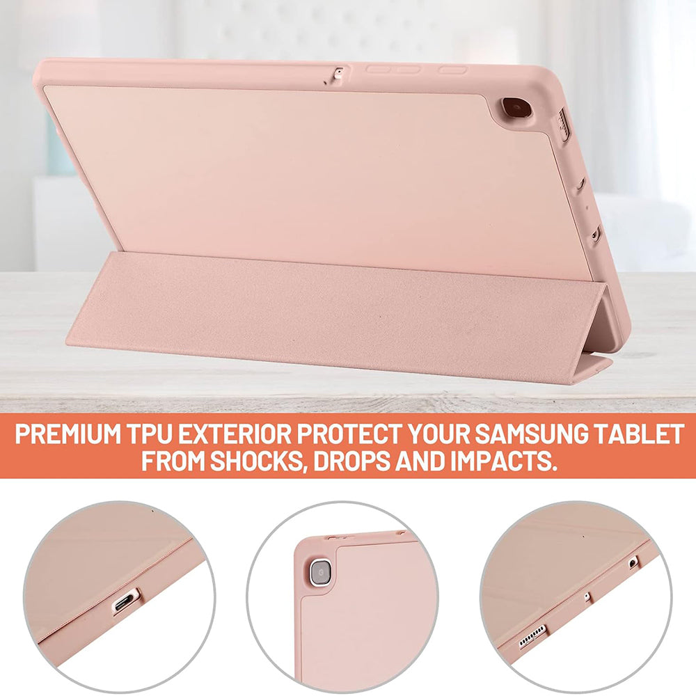 Techsuit - Flex Trifold (with Pencil Holder) - Samsung Galaxy Tab S6 Lite (2020/2022/2024) - Pink