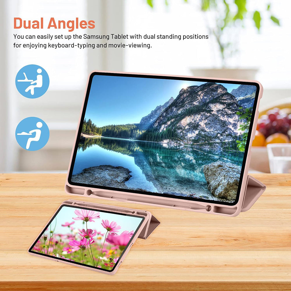Techsuit - Flex Trifold (with Pencil Holder) - Samsung Galaxy Tab S6 Lite (2020/2022/2024) - Pink