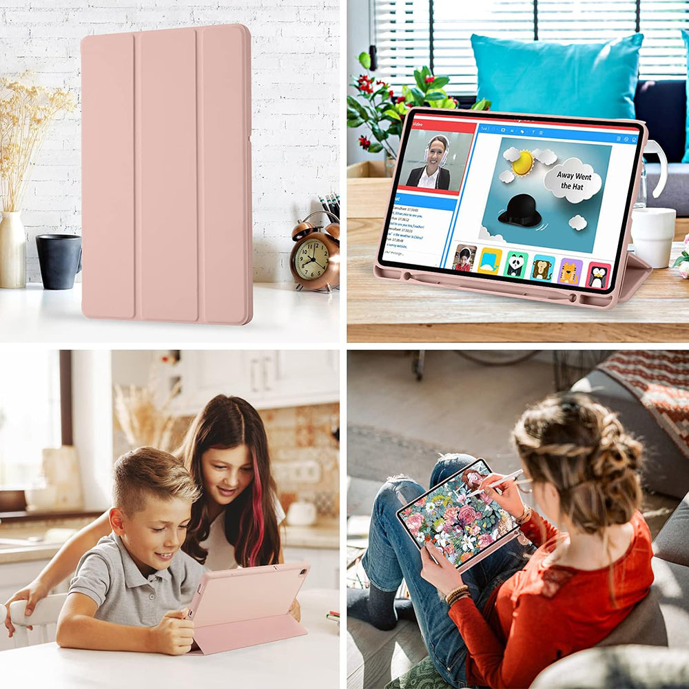 Techsuit - Flex Trifold (with Pencil Holder) - Samsung Galaxy Tab S6 Lite (2020/2022/2024) - Pink