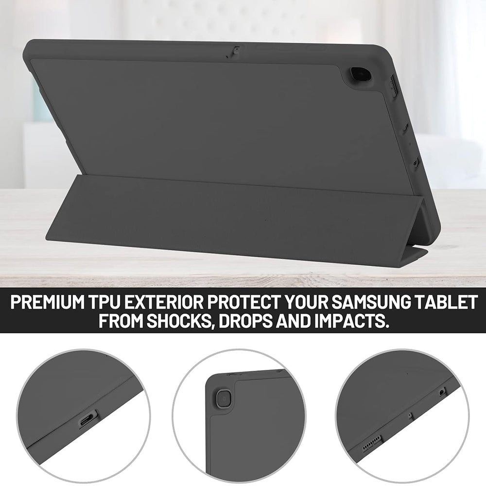 Techsuit - Flex Trifold (with Pencil Holder) - Samsung Galaxy Tab S6 Lite (2020/2022/2024) - Black