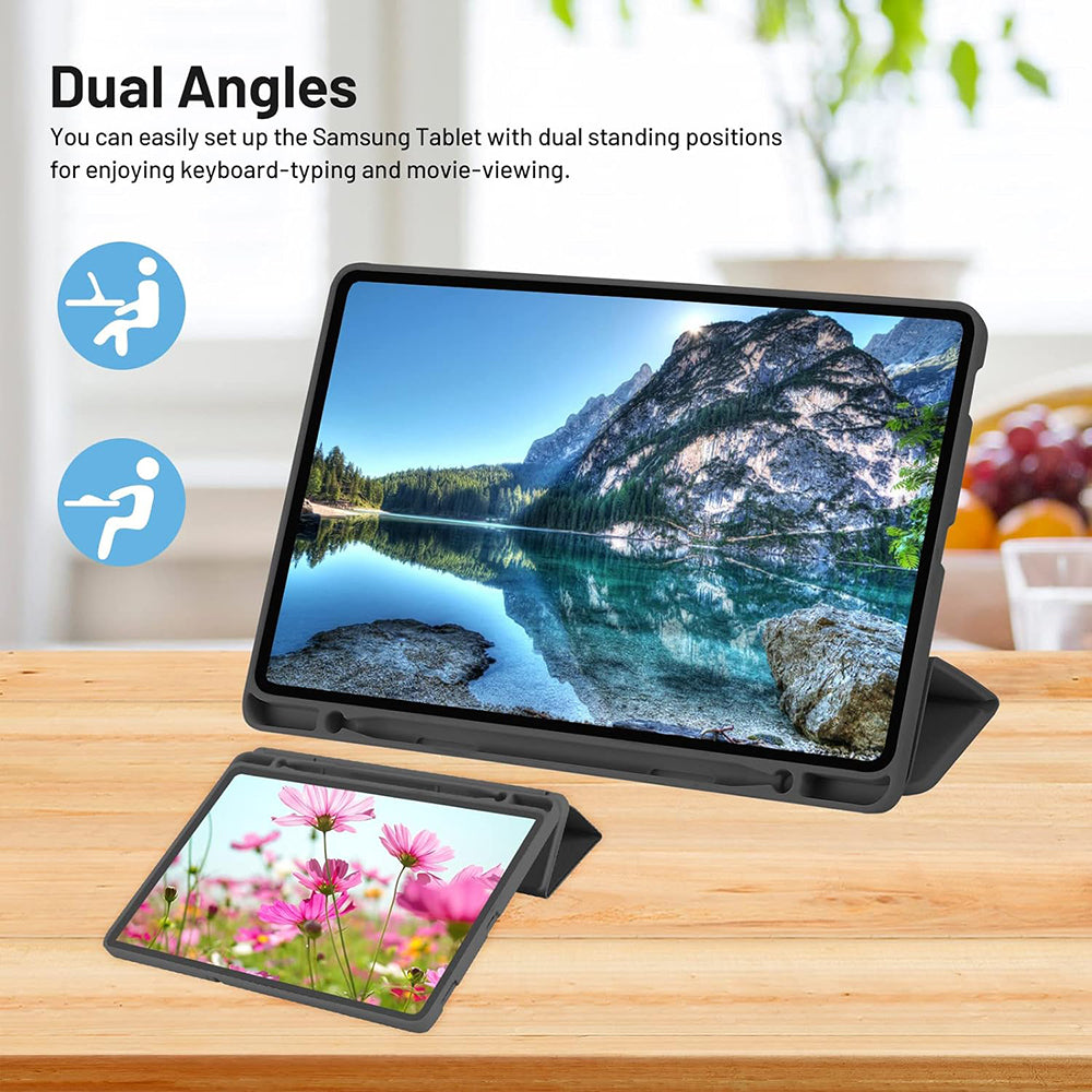 Techsuit - Flex Trifold (with Pencil Holder) - Samsung Galaxy Tab S6 Lite (2020/2022/2024) - Black