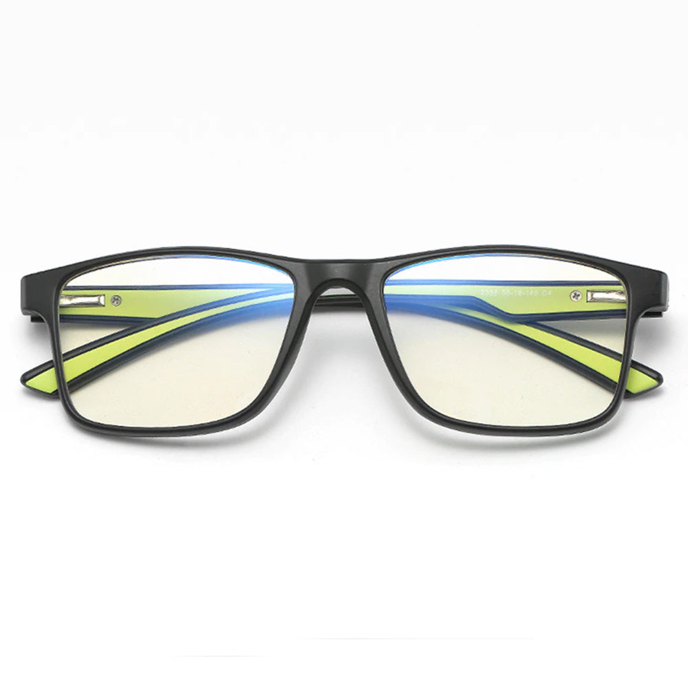 Techsuit - Anti-Blue Light Glasses Reflex TR90 (F2388) - Rectangular - Sand Black / Green