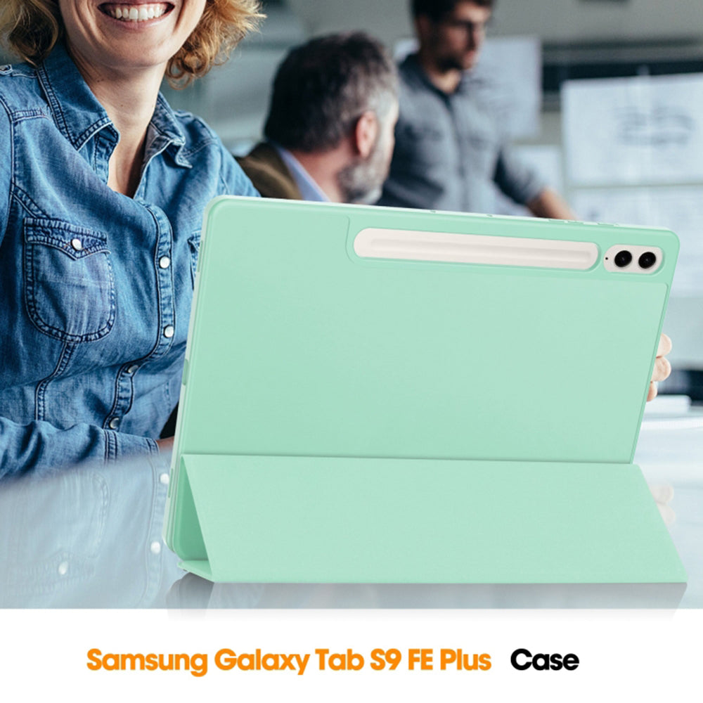 Techsuit - Flex Trifold (with Pencil Holder) - Samsung Galaxy Tab S9 Plus / S10 Plus / S9 FE Plus - Black