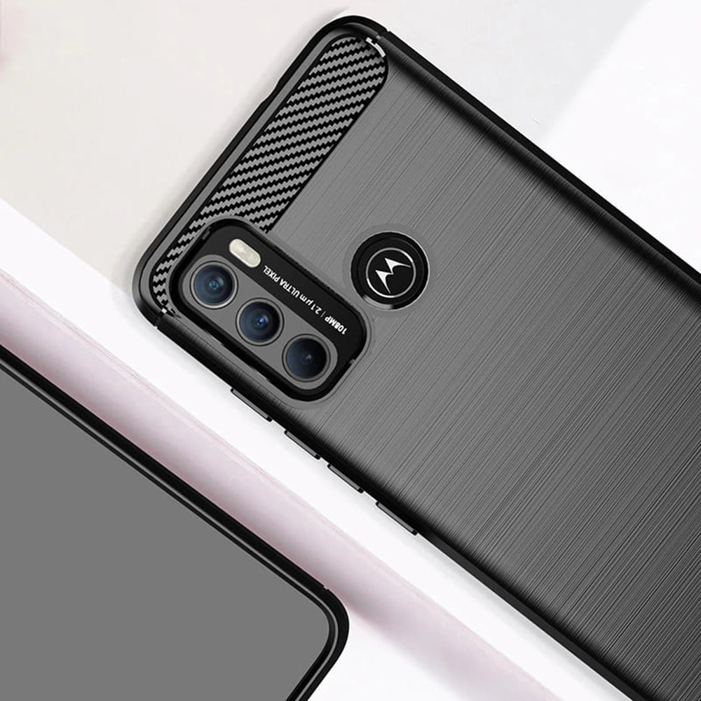 Techsuit - Carbon Silicone - Motorola Moto G60 - Black