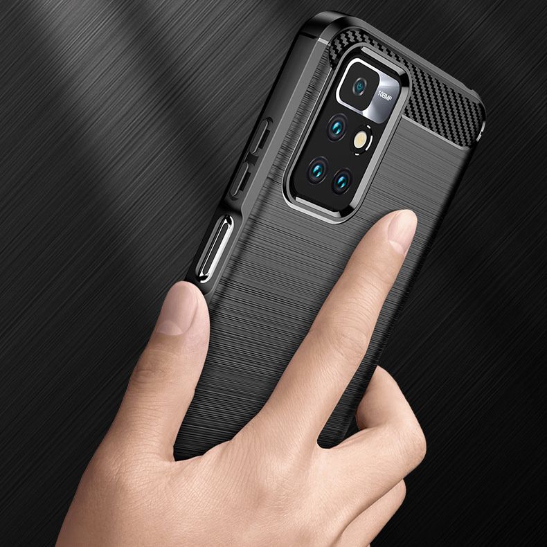 TechSuit Husa de protectie Techsuit Carbon Silicone compatibil cu Xiaomi Redmi 10 2021 / Redmi 10 2022, Negru – imagine 