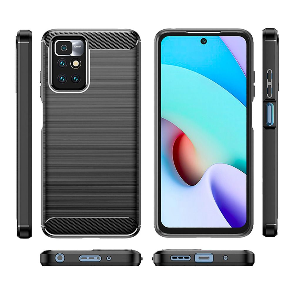 TechSuit Husa de protectie Techsuit Carbon Silicone compatibil cu Xiaomi Redmi 10 2021 / Redmi 10 2022, Negru – imagine 