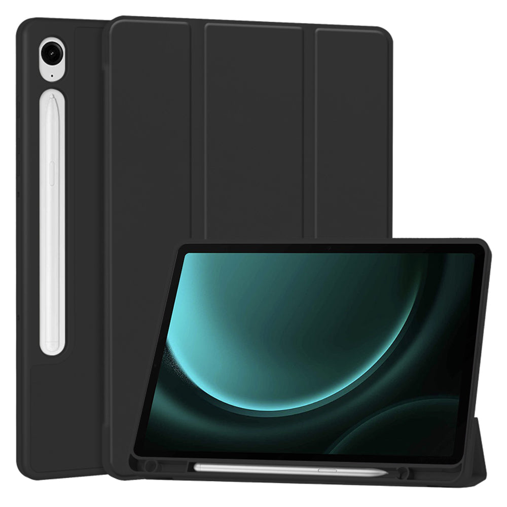 Techsuit - Flex Trifold (with Pencil Holder) - Samsung Galaxy Tab S9 FE / S10 FE - Black