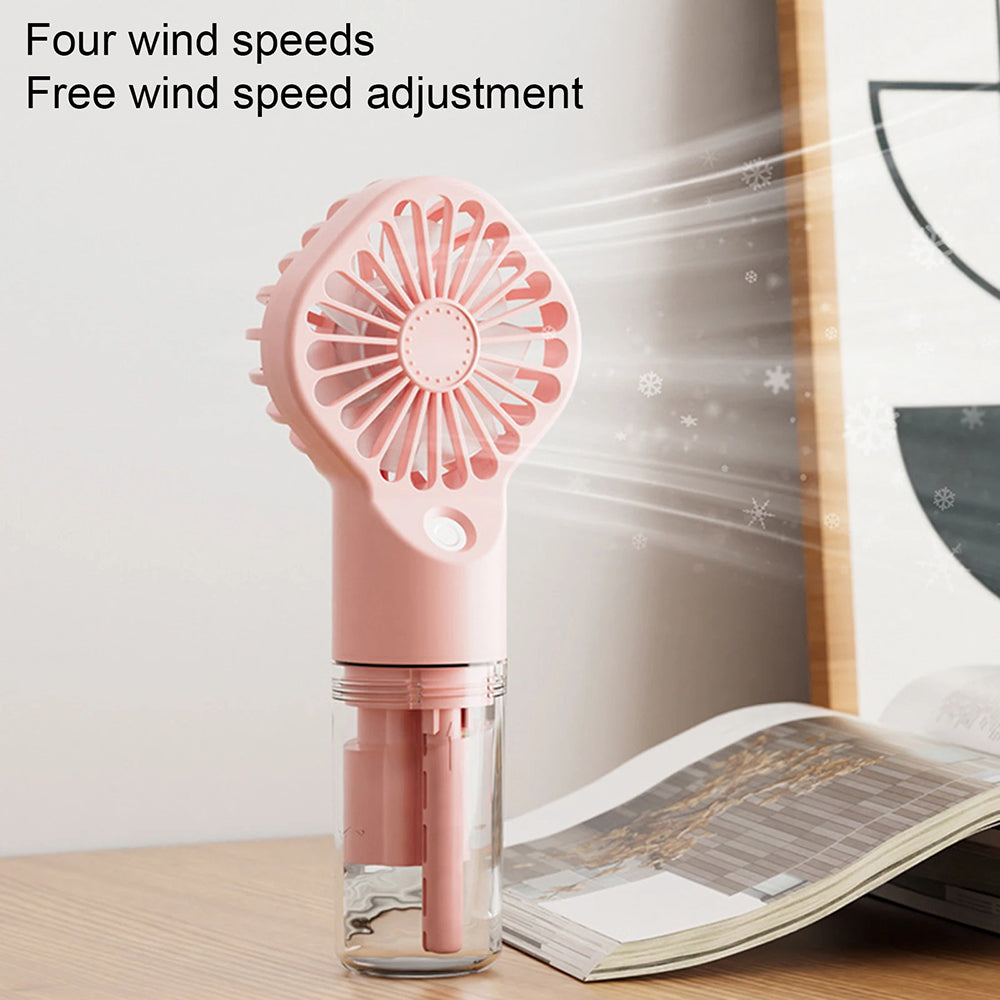 Techsuit - Handheld Fan (G10) - Portable, with Humidifier, Four Speeds, USB - White