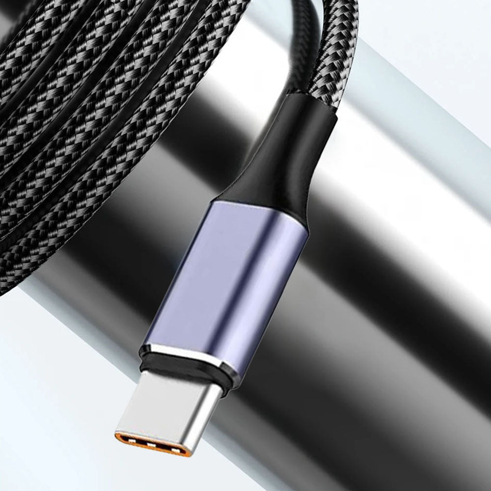 Techsuit - Data Cable (PCB018) - USB-A to Type-C, Super Fast Charging, 100W, 480Mbps, 6A, Nylon, Aluminum Alloy, 1m - Bl