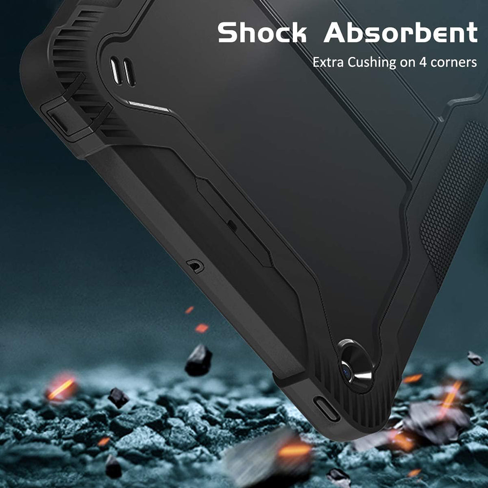 Techsuit - Rugged TabShell + Screen Protector - iPad 9.7 (2017 / 2018) - Black