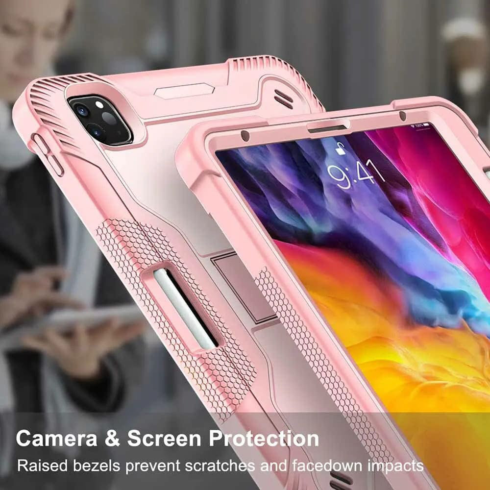 Techsuit - Rugged TabShell + Screen Protector - iPad Pro 13 (2024) / iPad Pro 13 (2025) - Rose Gold