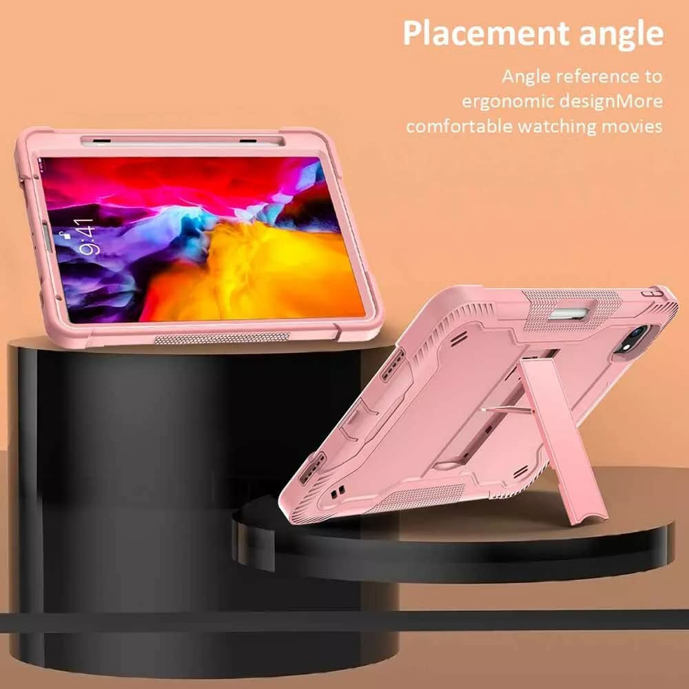Techsuit - Rugged TabShell + Screen Protector - iPad Pro 11 (2024) / iPad Pro 11 (2025) - Rose Gold