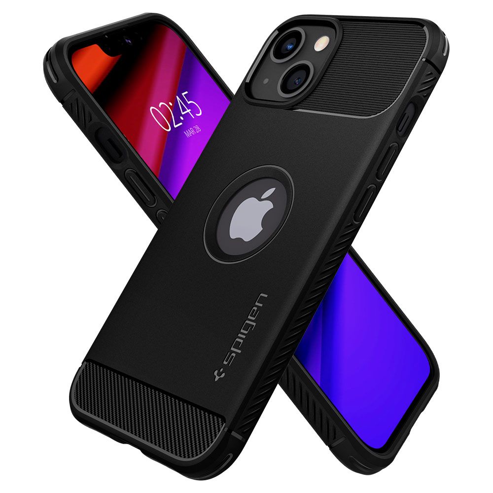 Spigen Husa de protectie Spigen Rugged Armor (ACS03518) compatibil cu iPhone 13, Negru – imagine 4