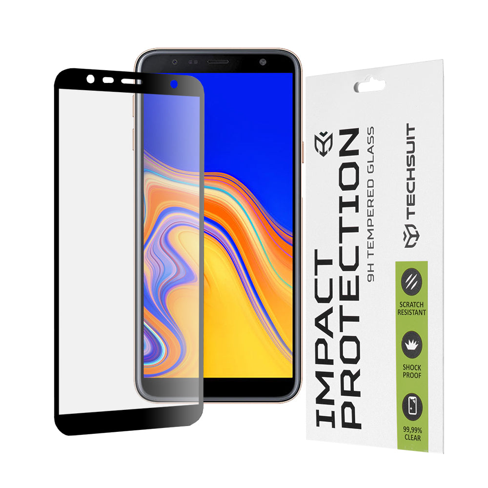Techsuit - 111D Full Cover / Full Glue Glass - Samsung Galaxy J4 Plus / J6 Plus - Black