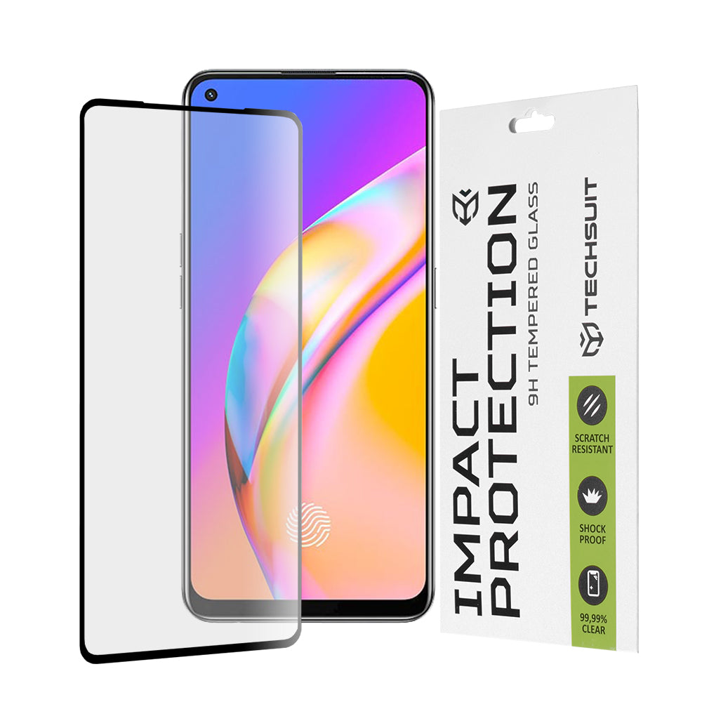 Techsuit - 111D Full Cover/Full Glue Glass -Oppo A74 4G/A94/A95/Find X5 Lite/Reno5 Lite/Z/Reno7 5G/Realme 9 4G/9 Pro+ - 