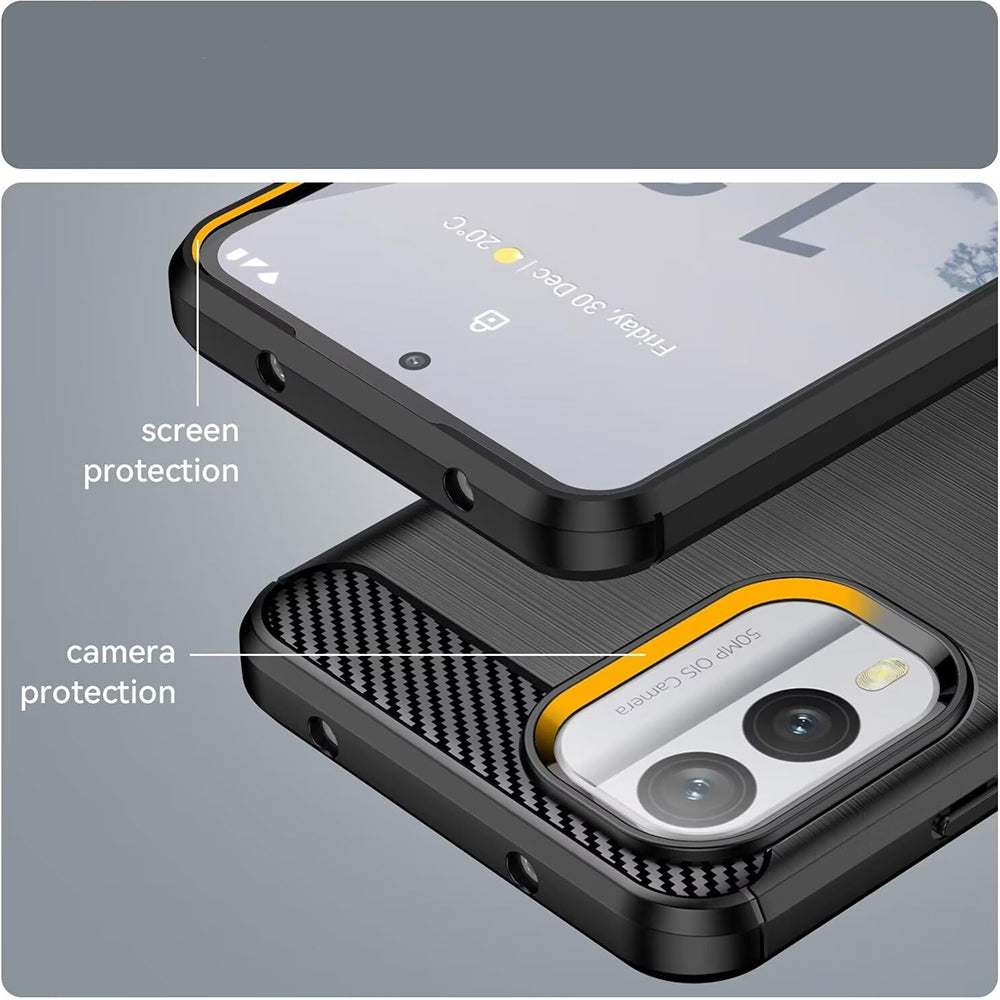 Techsuit - Carbon Silicone - Nokia X30 - Black