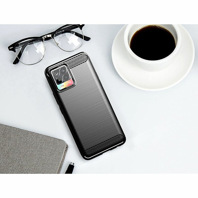 Techsuit - Carbon Silicone - Realme 8 4G / 8 Pro 4G - Black
