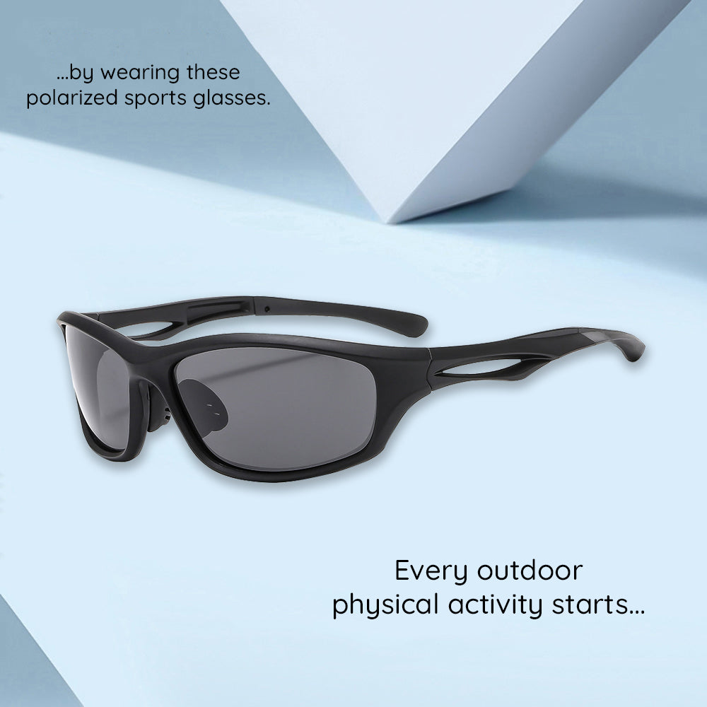 Techsuit - Bike Glasses (9309) - for Cycling and Sport Outdoor Activities, Polarized, PC Frame, Unisex - Silver / Gray
