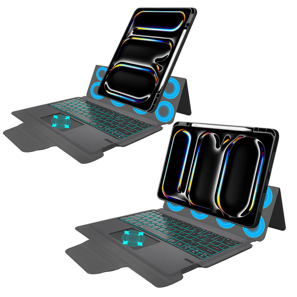 Techsuit - KeyTab Pro + Screen Protector (with RGB Wireless Keyboard/Stylus Pen Holder) - iPad Pro 13 (2024) / iPad Pro 
