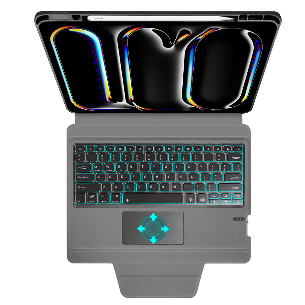 Techsuit - KeyTab Pro + Screen Protector (with RGB Wireless Keyboard/Stylus Pen Holder) - iPad Pro 13 (2024) / iPad Pro 