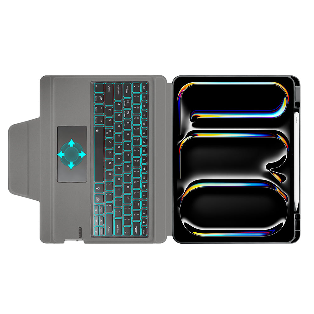 Techsuit - KeyTab Pro + Screen Protector (with RGB Wireless Keyboard/Stylus Pen Holder) - iPad Pro 13 (2024) / iPad Pro 