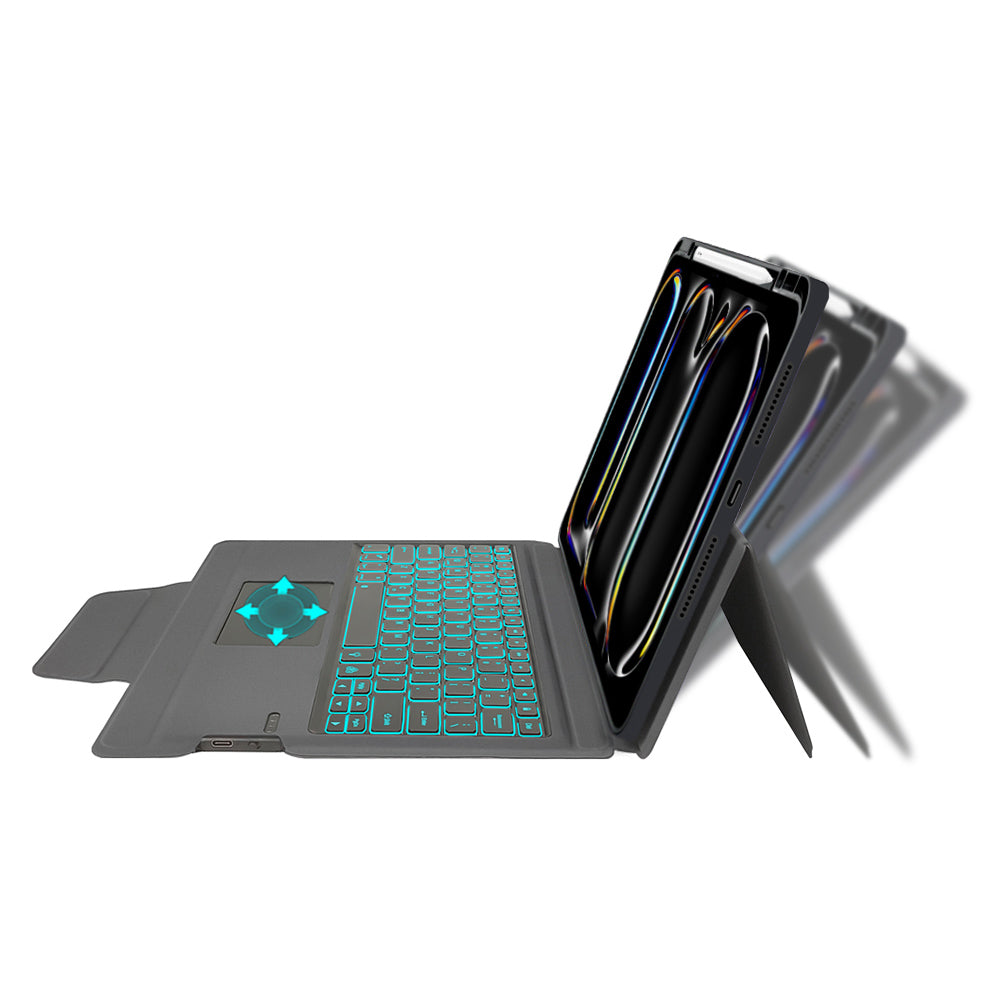 Techsuit - KeyTab Pro + Screen Protector (with RGB Wireless Keyboard/Stylus Pen Holder) - iPad Pro 13 (2024) / iPad Pro 