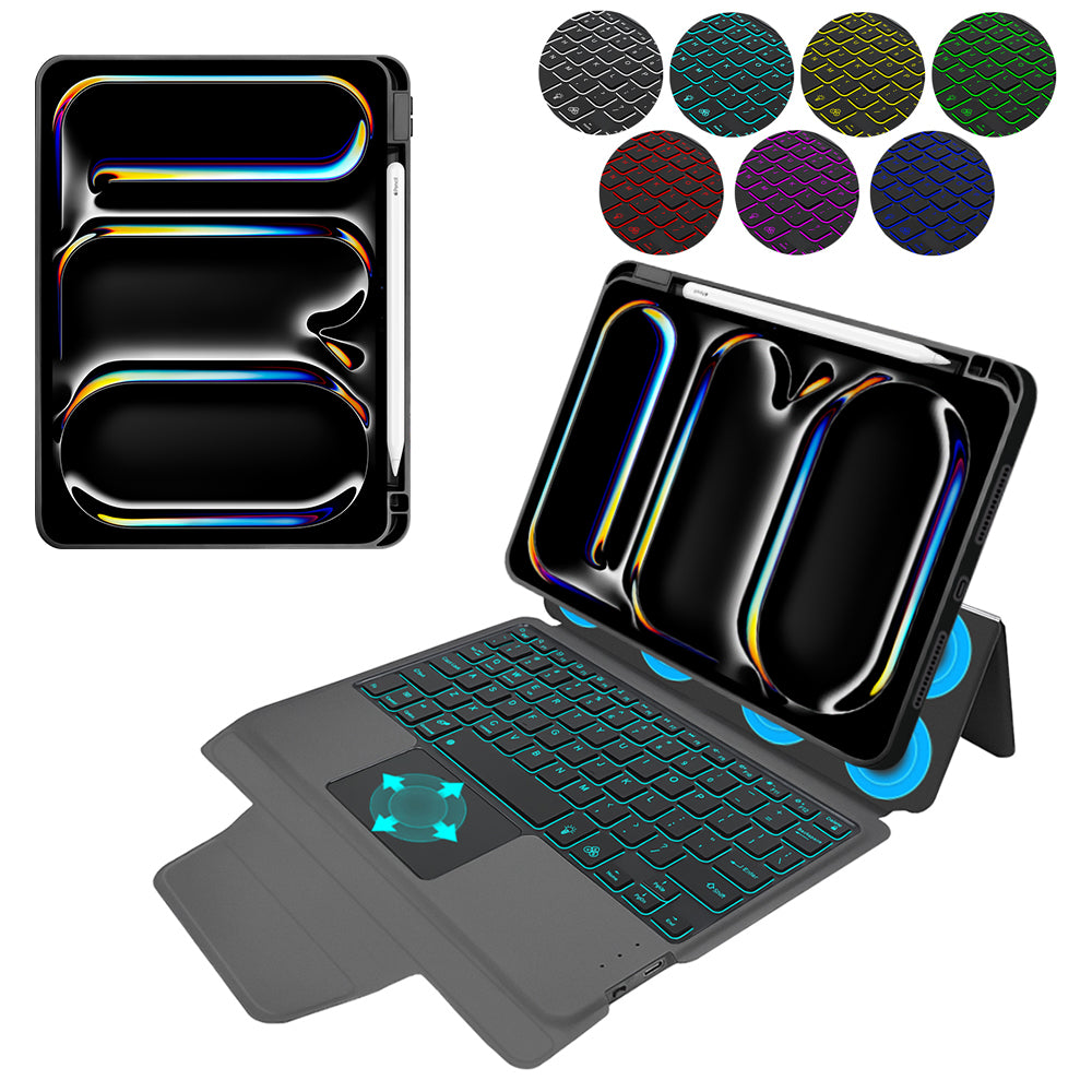 Techsuit - KeyTab Pro + Screen Protector (with RGB Wireless Keyboard/Stylus Pen Holder) - iPad Pro 11 (2024) / iPad Pro 