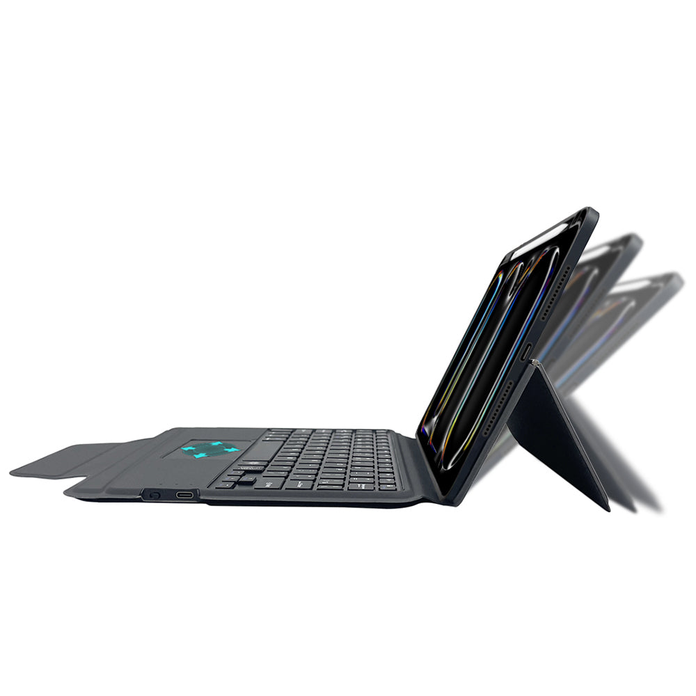 Techsuit - KeyTab Pro + Screen Protector (with RGB Wireless Keyboard/Stylus Pen Holder) - iPad Pro 11 (2024) / iPad Pro 