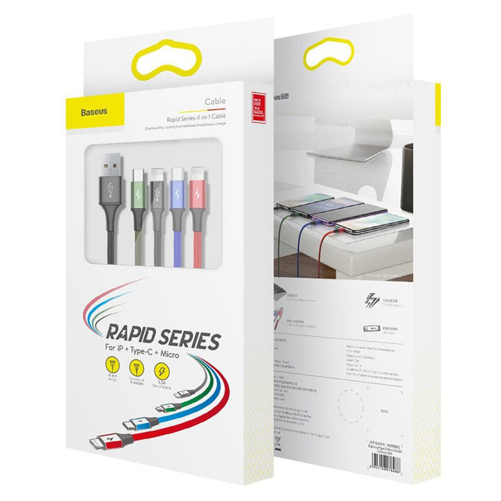 Cablu Baseus Rapid (CA1T4-A01), 4in1, 20W, 1.2m, Negru