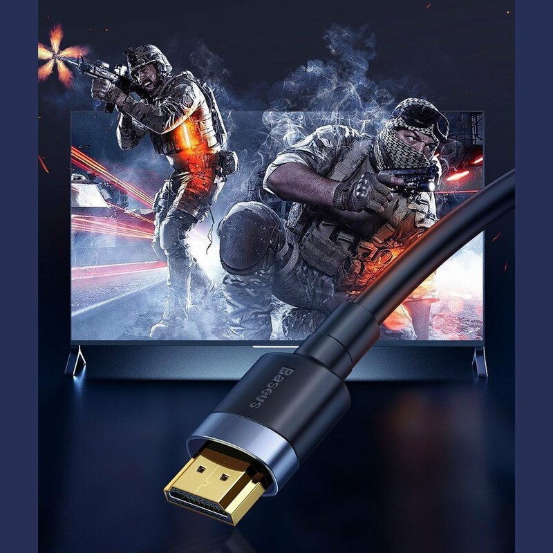 Baseus - Video Cable Cafule (CADKLF-E01) - HDMI to HDMI, 4K, 60Hz, 18Gbps, 1m - Black