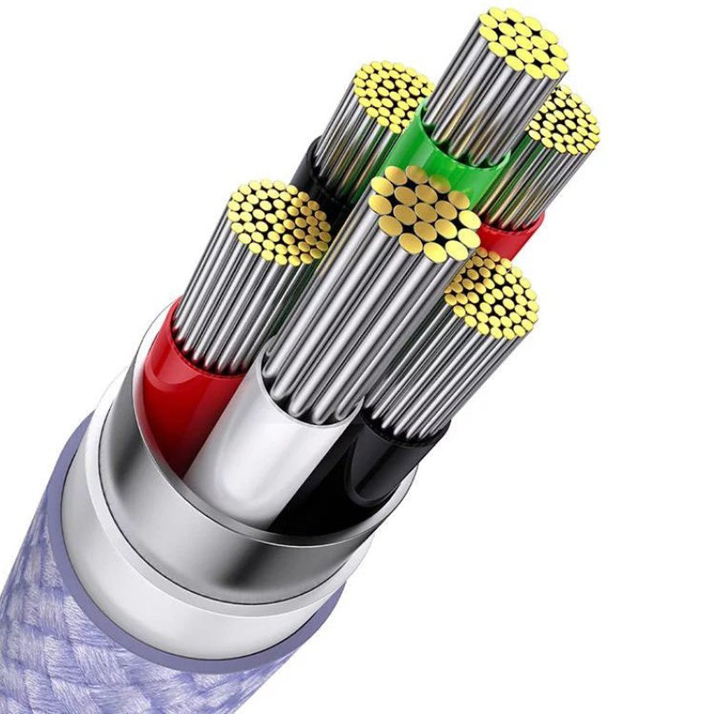 Baseus - Data Cable Flash Series 2 (CASS030005) - Fast Charge, USB to Type-C, Lightning, Micro-USB, 100W, 1.2 m - Purple