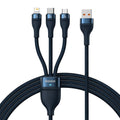Baseus - Data Cable Flash Series 2 (CASS040003) - Fast Charge, USB to Type-C, Lightning, Micro-USB, 66W, 1.2 m - Blue