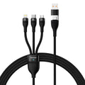 Cablu Baseus Flash Series 2 (CASS030101), Type-C/Lightning/Micro-USB, 100W, 1.2m, Negru