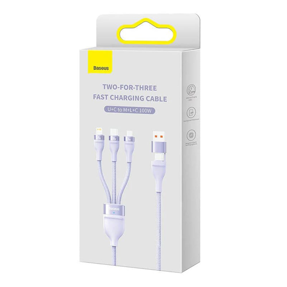 Baseus - Data Cable Flash Series 2 (CASS030105) - Fast Charge, USB Adapter, Type-C, Lightning, Micro-USB, 100W, 1.2 m - 