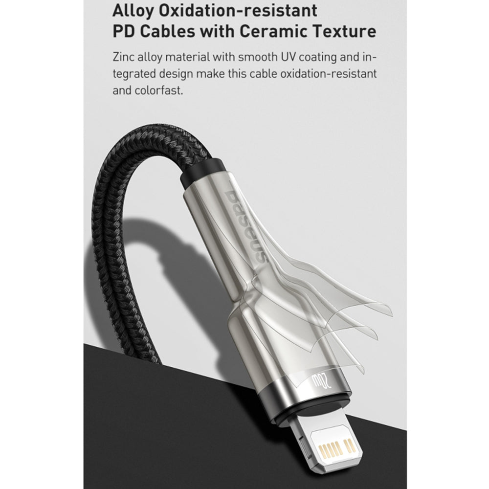 Baseus - Data Cable Cafule Series Metal (CATLJK-A05) - Type-C to Lightning, Fast Charging PD20W, 480Mbps, 2.4A, 1m - Pur
