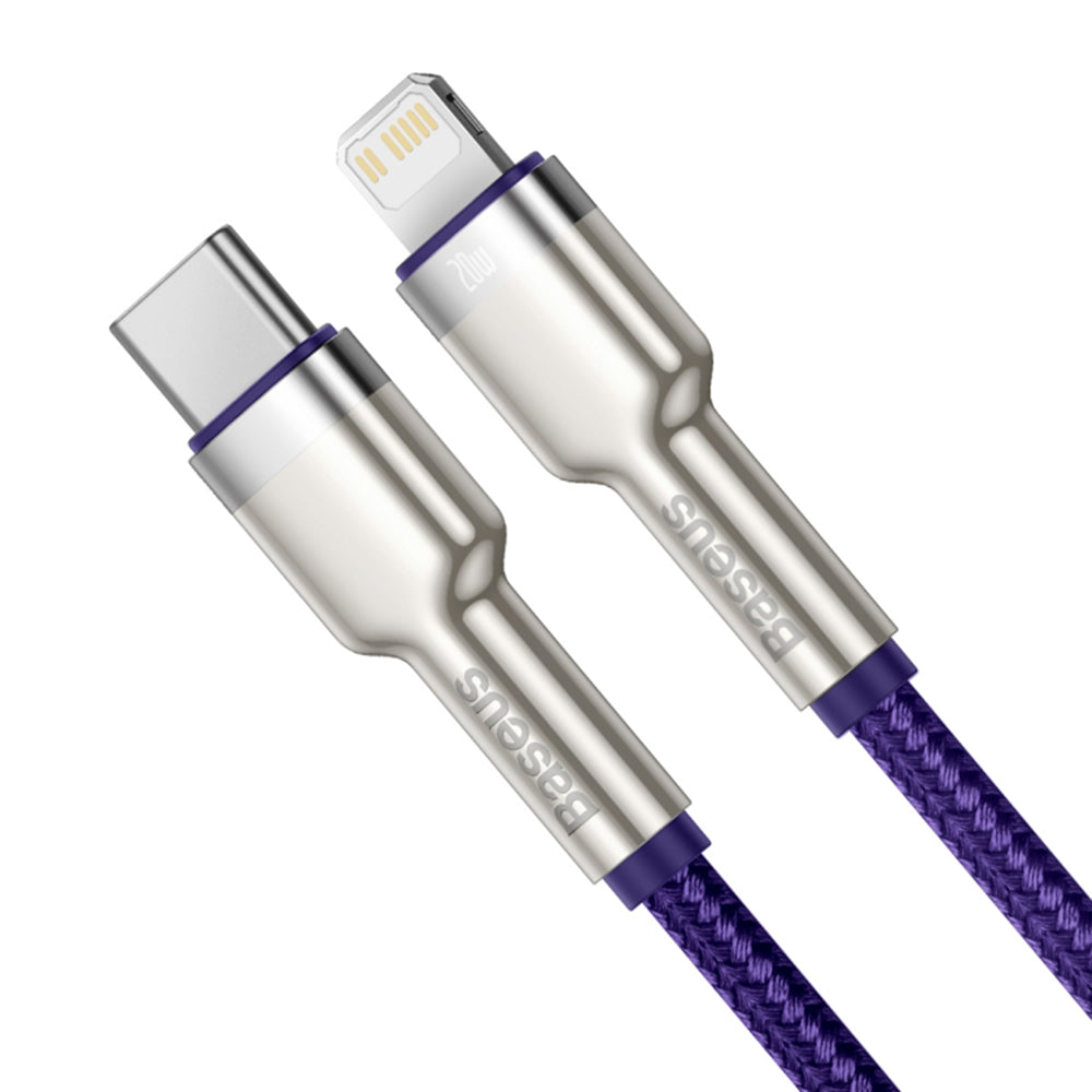 Baseus - Data Cable Cafule Series Metal (CATLJK-A05) - Type-C to Lightning, Fast Charging PD20W, 480Mbps, 2.4A, 1m - Pur