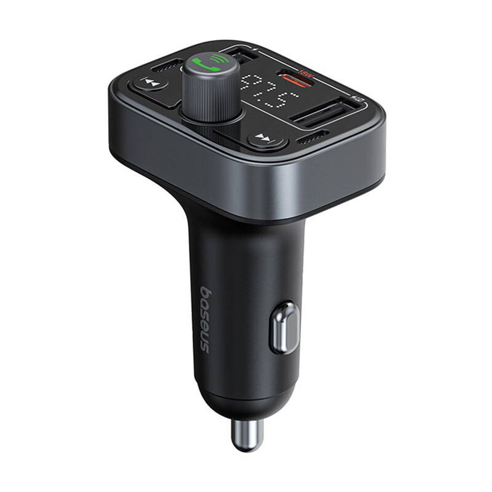 Baseus - FM Modulator and Car Charger S-09 Pro (C10762200113-00) - 2x USB, Type-C, Bluetooth 5.3, Digital Display - Blac