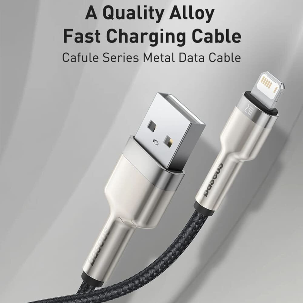 Baseus - Data Cable Cafule Series Metal (CALJK-A05) - USB to Lightning, 2.4A, 480Mbps, 1m - Purple