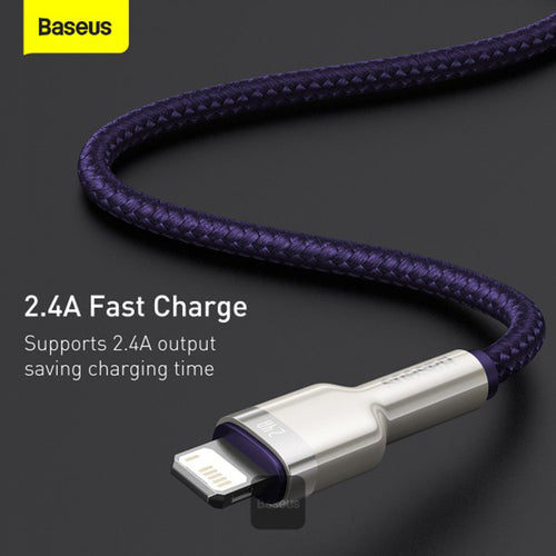 Baseus - Data Cable Cafule Series Metal (CALJK-B05) - USB to Lightning 2.4A, 2m - Purple